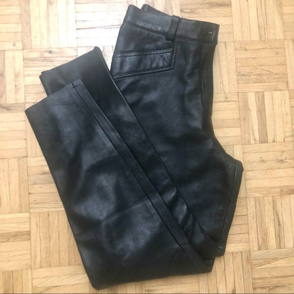 Supple High Waist Leather Pants - Picture 3 of 14